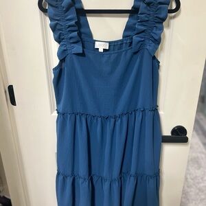 ODDY Blue Flutter Sleeve Mini Sundress